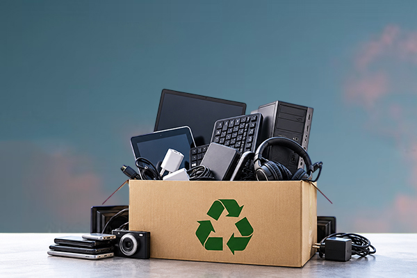 Used electronic items collected for reuse or recycling